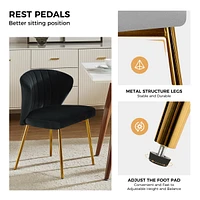 Hulala Home Aruna Velvet Side Chair with Metal Legs