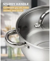 Cook N Home 4-Piece 8 Quart Multipots, Stainless Steel Pasta Cooker Steamer