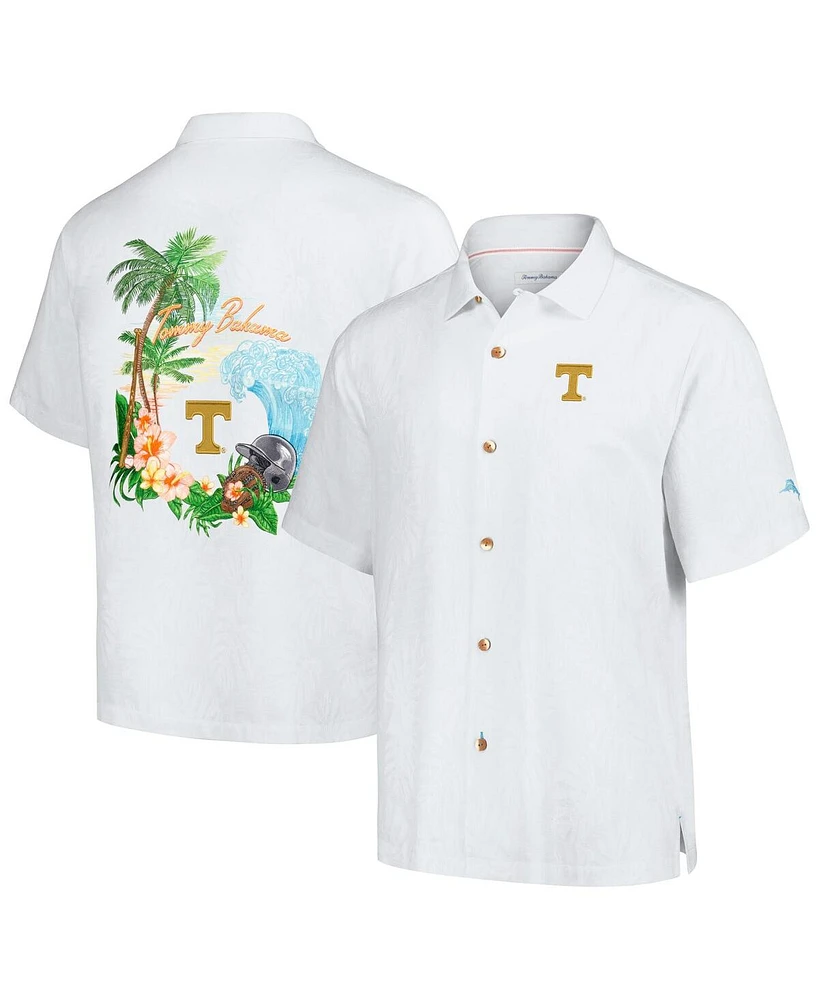 Tommy Bahama Men's White Tennessee Volunteers Castaway Game Camp Button-Up Shirt