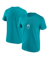 Fanatics Branded Men's Aqua Paris 2024 Repeat Outline T-Shirt