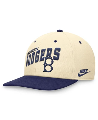 Nike Men's Cream/Royal Brooklyn Dodgers Rewind Cooperstown Collection Performance Snapback Hat
