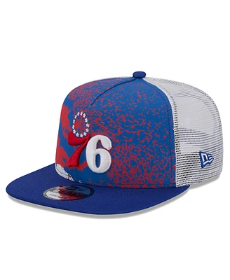 New Era Men's Royal Philadelphia 76ers Court Sport Speckle 9fifty Snapback Hat