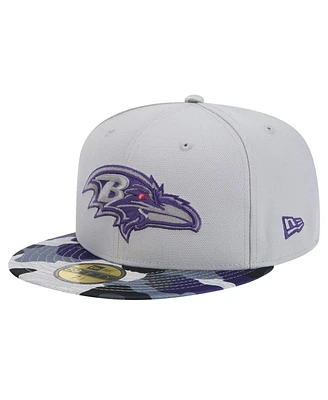 New Era Men's Gray Baltimore Ravens Active Camo 59fifty Fitted Hat
