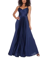 B Darlin Juniors' Sleeveless Pleated Open-Back Gown