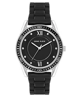 Anne Klein Women's Quartz Black Ceramic Link Bracelet Watch, 42mm