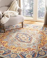 Safavieh Antiquity At504 Blue and Gold 6' x 6' Round Area Rug