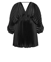 City Chic Women's Chloe Accordion Sleeve Pleat Dress