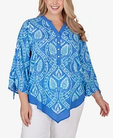 Ruby Rd. Plus Size Polynesian Bali Top