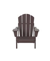 WestinTrends All-Weather Contoured Outdoor Poly Folding Adirondack Chair (Set of