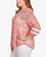 Ruby Rd. Plus Paisley Lace Knit Top