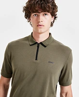 Hugo by Boss Men's Regular-Fit Tipped Quarter-Zip Polo Shirt