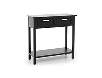 Slickblue Narrow Console Table with Drawers and Open Storage Shelf