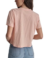 Dkny Jeans Women's Lace-Up V-Neck Short-Sleeve Tee