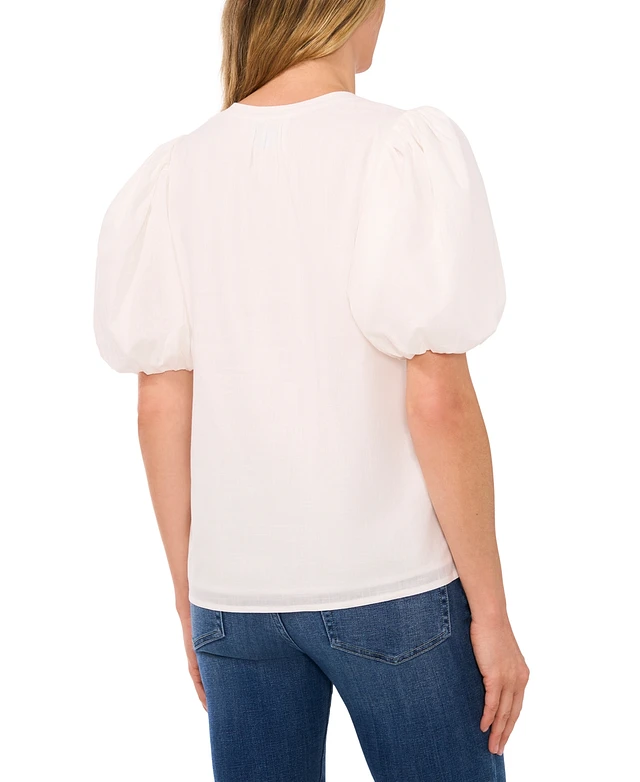 Crew Neck Cece Blouses Macys CeCe Women's Short-Puffed-Sleeve