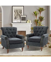 Nivison Modern Small Accent Chair with Nailhead Trim Space Saving