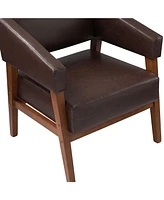 Modern Faux Leather Accent Arm Chair for Bedroom Office