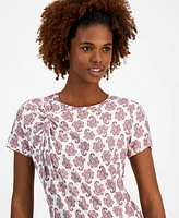 Nautica Jeans Women's Paisley Twist-Accent Crewneck T-Shirt