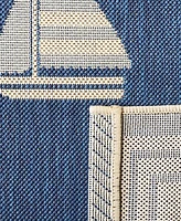 Safavieh Courtyard CY7422 Navy and Beige 4' x 5'7" Sisal Weave Outdoor Area Rug