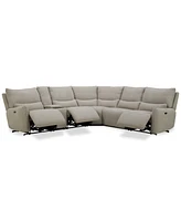 Olper -Pc. Fabric Zero Wall Sectional Sofa with Three Power Motion Pieces & Console