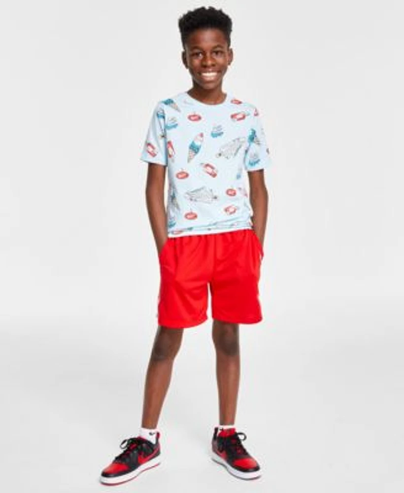 Nike Big Kids Sportswear Ice Cream Print T Shirt Multi Dri Fit Training Shorts Court Borough Low Recraft Casual Sneakers From Finish Line