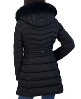 Laundry By Shelli Segal Women's Faux-Fur-Trim Hooded Puffer Coat