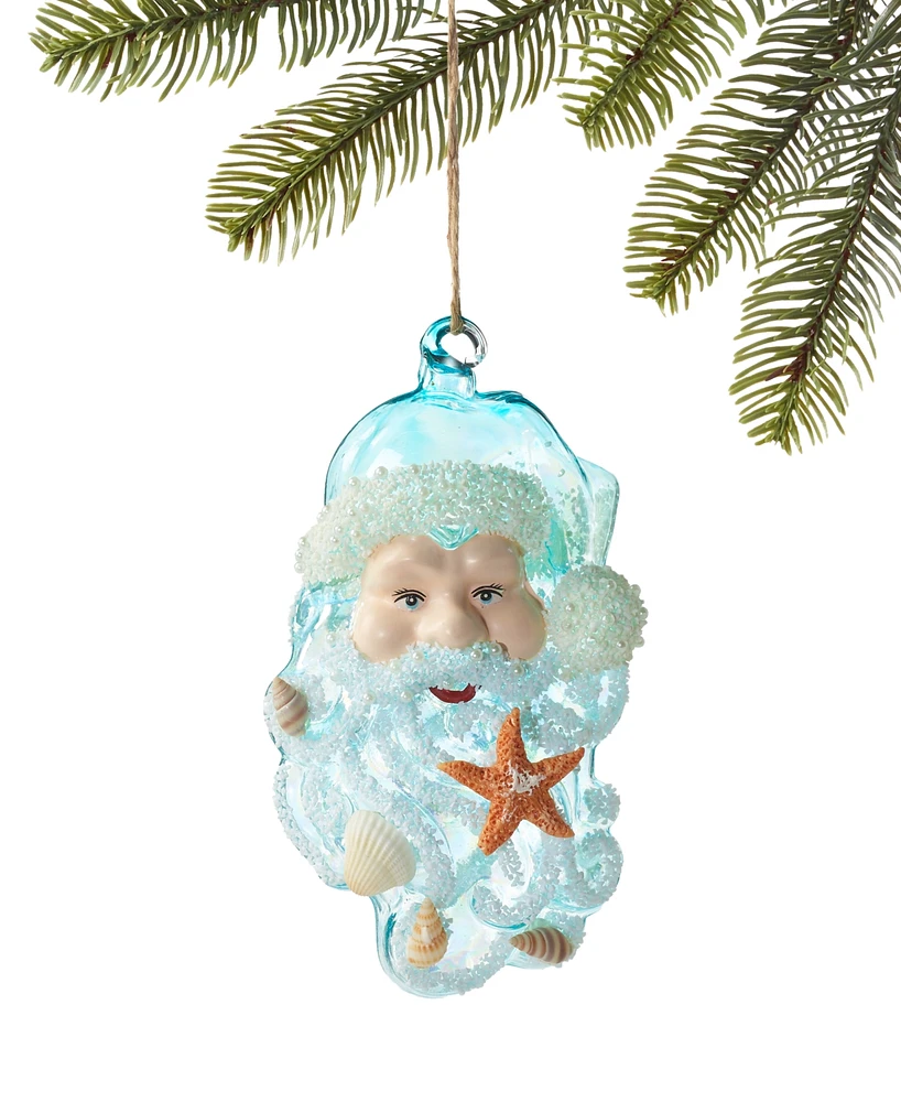 Holiday Lane Seaside Santa Head Ornament, Created for Macy's