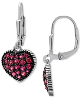 Lab-Grown Ruby Heart Cluster Drop Earrings (1-1/4 ct. t.w.) in Sterling Silver