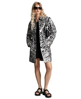 Michael Kors Women's Zebra-Print Balmacan Trench Coat