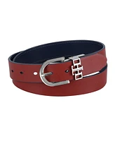 Tommy Hilfiger Women's 2-In-1 Reversible Th Monogram Strap Keeper Dress Casual Belt