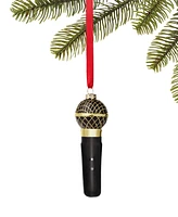 Holiday Lane All About You Black and Gold Microphone Ornament, Created for Macy's