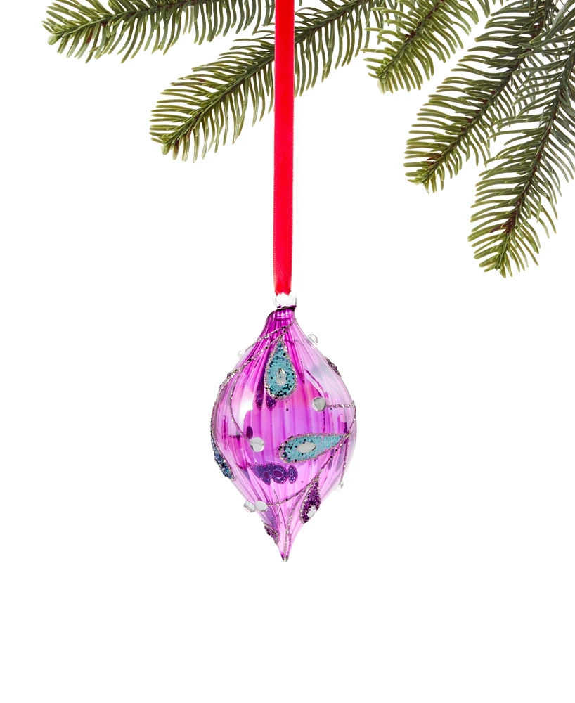 Holiday Lane Jewel Tones Purple and Pink Drop Ornament, Exclusively at Macy's