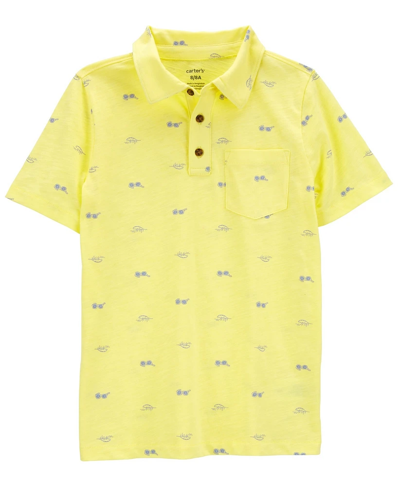 Carter's Big Boys Sunglasses Print Polo Shirt