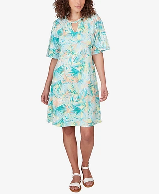 Ruby Rd. Petite Tropical Puff Print Dress