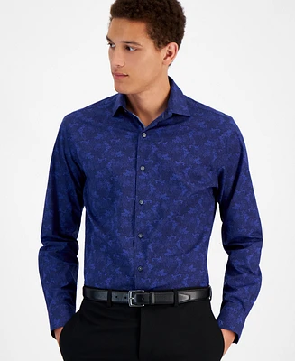 Bar Iii Men's Slim-Fit Rain Floral Dress Shirt, Created for Macy's