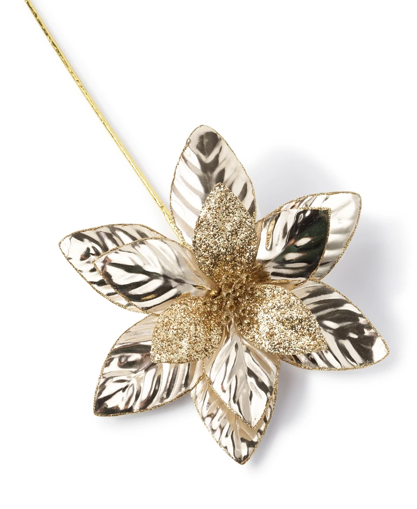 Holiday Lane Picks Gold Flower Pick Ornament, Created for Macy's