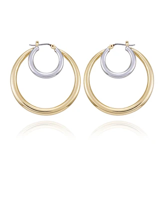 Vince Camuto Two-Tone Large Double Hoop Earrings