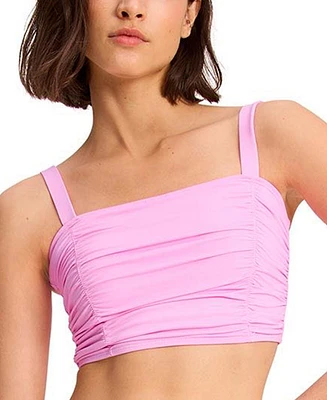 kate spade new york Women's Square-Neck Shirred Bikini Top