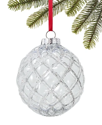 Holiday Lane Snowdaze Silver Beaded Ornament, Created for Macy's