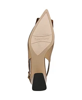 Franco Sarto Women's Racer Ornament Pointed Toe Block Heel Slingback Pumps