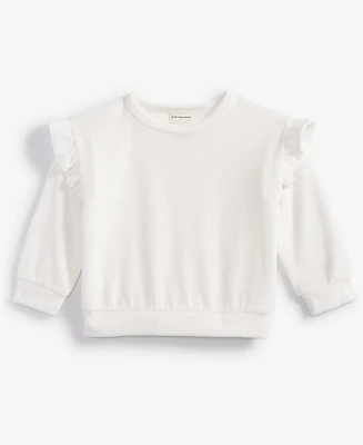 First Impressions Baby Girls Solid Ruffled Velour Top, Created for Macy's