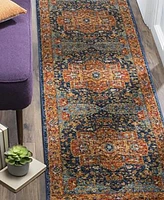 Safavieh Evoke EVK275 Blue and Orange 2'2" x 9' Runner Area Rug