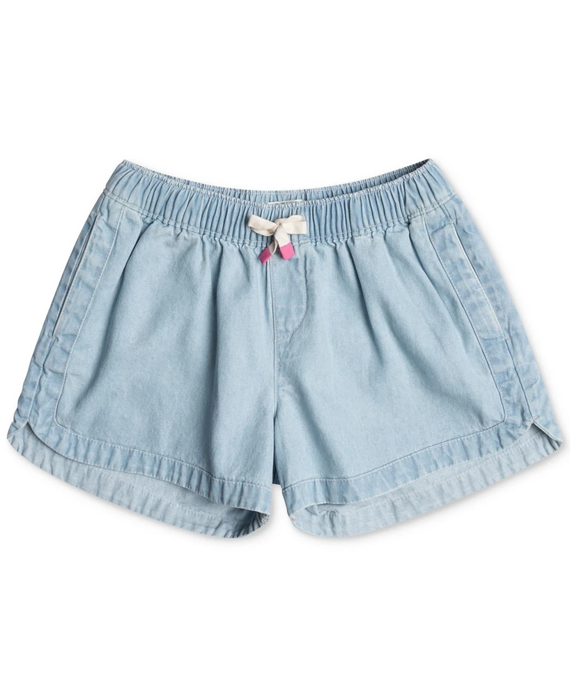 Roxy Big Girls Una Mattina Cotton Chambray Denim Shorts