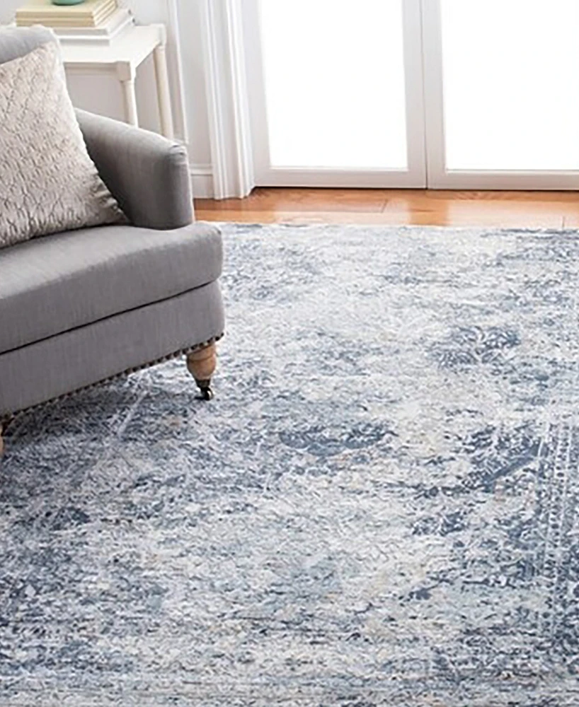 Martha Stewart Collection MSR692M Cream and Blue 5'3" x 7'6" Area Rug