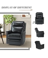 Lidia Modern Genuine Leather Power Recliner with Nailhead Trims