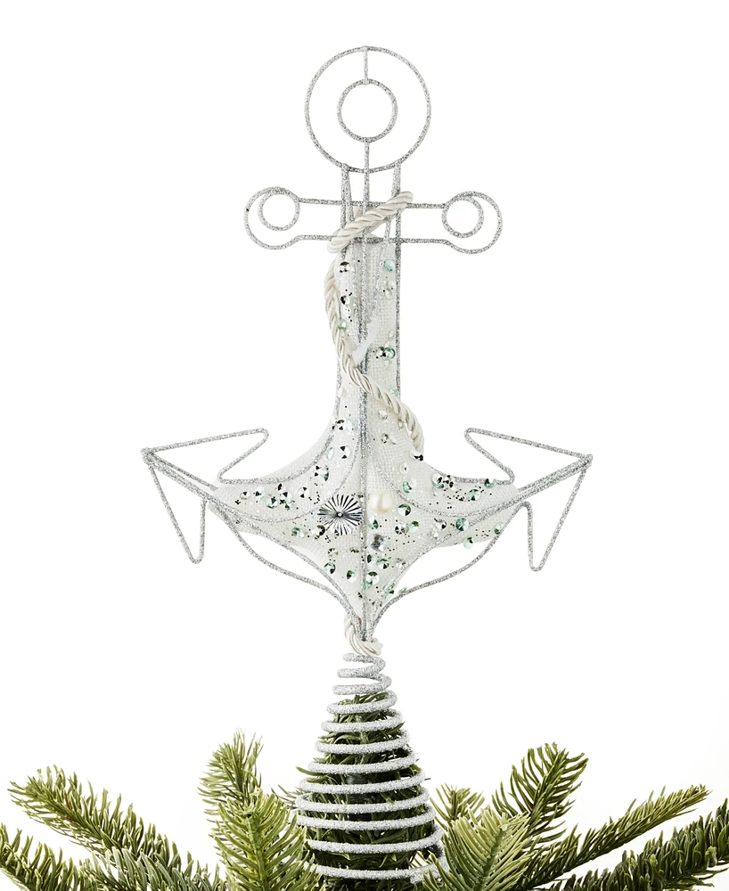 Holiday Lane Seaside White Anchor Tree Topper, Created for Macy's