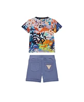 Guess Baby Boys Short Sleeve Shirt and Shorts Set