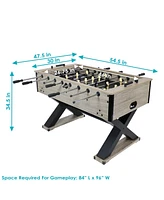 Sunnydaze Decor Delano 54.5 in Foosball Table with Distressed Wood Look