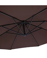 Sunnydaze Decor 10 ft Cantilever Offset Steel Patio Umbrella with Crank - Brown