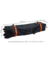 Sunnydaze Decor Premium Pop-Up Canopy Rolling Carrying Bag - 7.25" W x 45.5" L x 7.25" H - 420D Polyester - Black