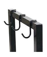 Outdoor Steel Firewood Log Rack Holder with Weather-Resistant Heavy-Duty Polyester Log Rack Cover - 30" - Black